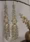 Gold Plated Kundan Earrings With Green Hydro Stones