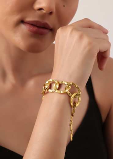 Gold Plated Link Style Chain Bracelet
