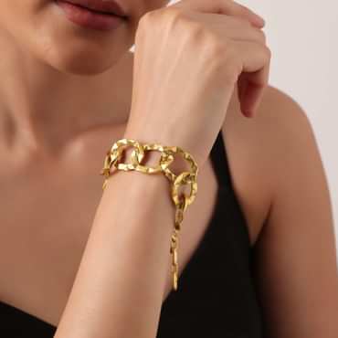Gold Plated Link Style Chain Bracelet