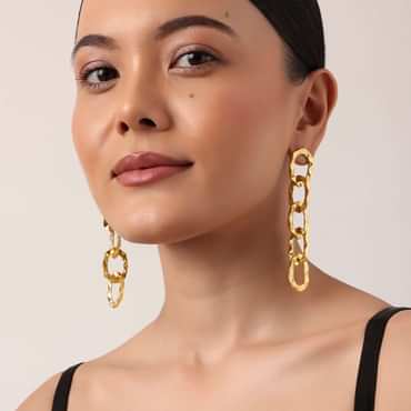 Gold Plated Link Style Chain Danglers