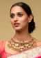 Gold Plated Round Studs With Crystals, Beads And Pearls In Floral Pattern