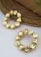 Gold Plated Stud Earrings With Kundan Arranged In A Round Design