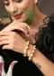 Gold Plated Victorian Polki Bangles With Tiny Cubic Zirconia On The Edges By Paisley Pop