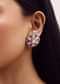 Gold Polki And Ruby Stone Kundan Stud Earrings In Mix Metal