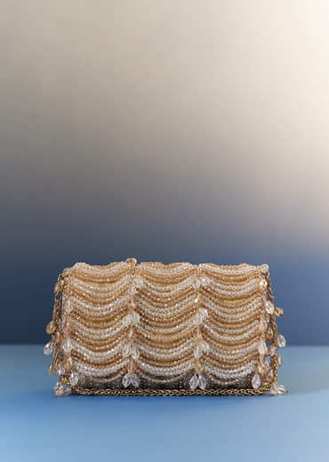 Gold Potli With Beaded Detailing Gold Potli With Beaded Detailing