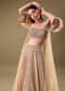 Gold Pre Pleated Lehenga With Choker Dupatta