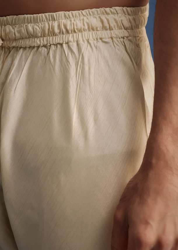 Gold Raw Silk Sherwani Suit With Hand Work