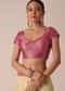 Gold Saree In Brocade Silk With Woven Motifs And Unstitched Blouse Piece