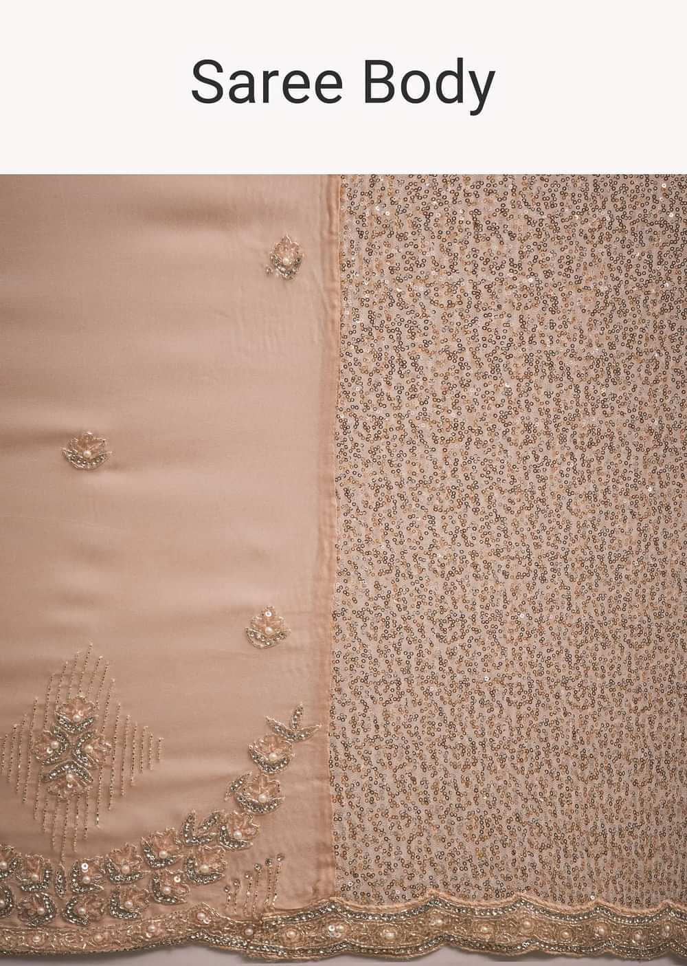 Gold Sequins Saree With An Embellished Border