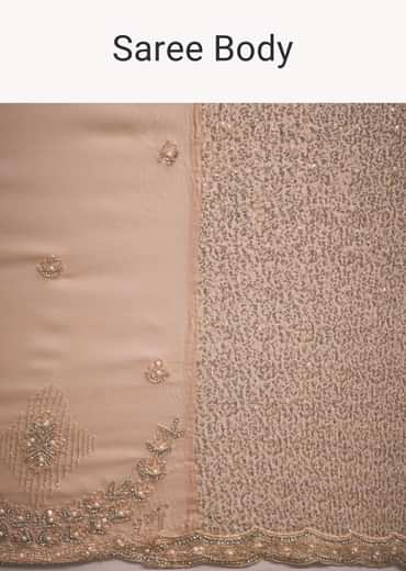 Gold Sequins Saree With An Embellished Border