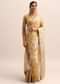 Gold Silk Saree With Zari Woven Border And Zari Frill With Unstitched Blouse