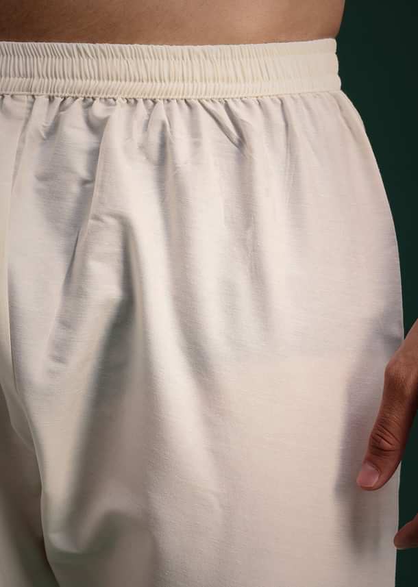 Gold Silk Zari Embroidered Sherwani Suit With Dupatta And Mala