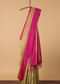 Gold South Silk Saree With Contrast Pallu And Unstitched Blouse Piece