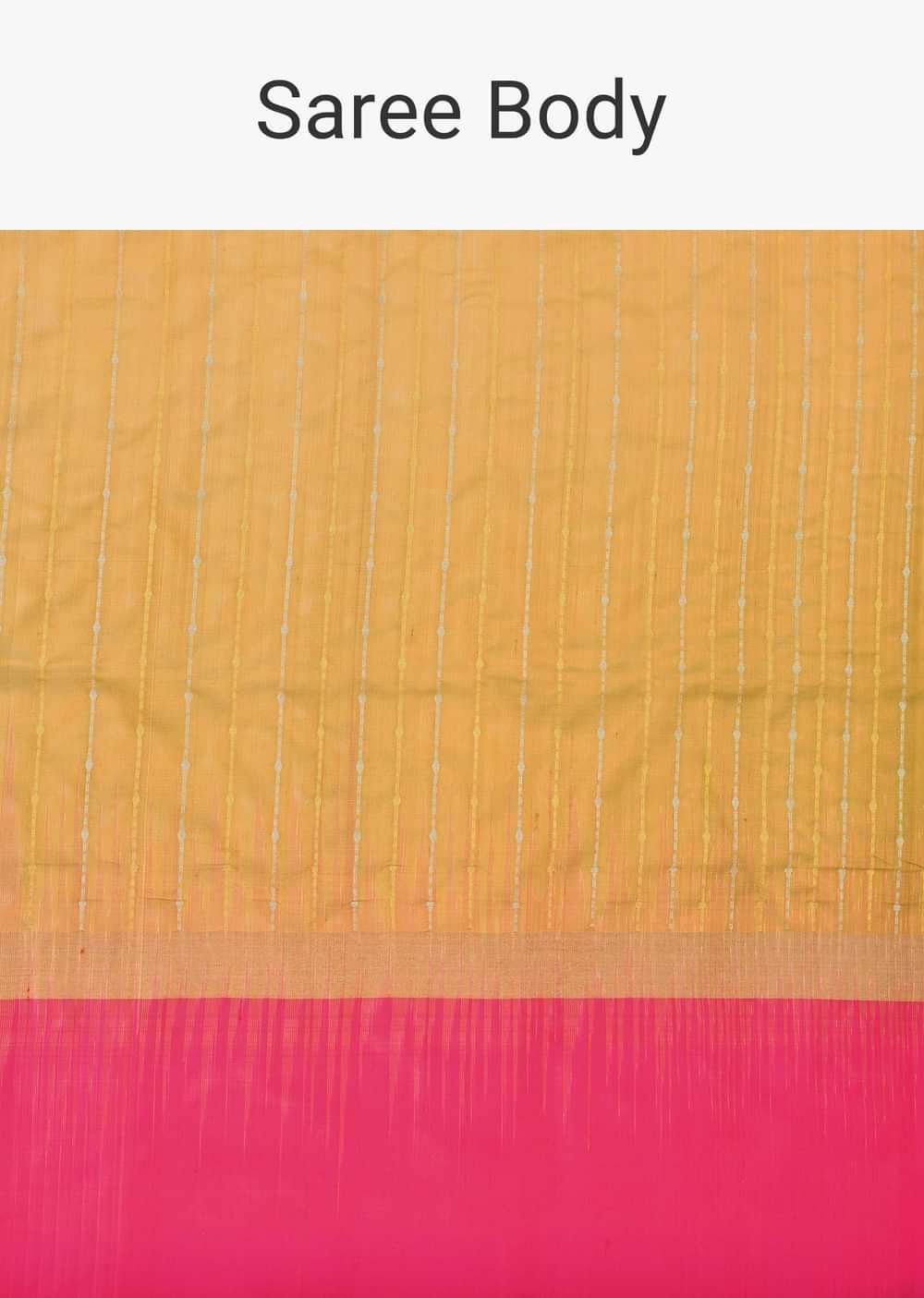 Gold South Silk Saree With Contrast Pallu And Unstitched Blouse Piece