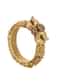 Gold Temple Bangle With Kundan (Set of 2)