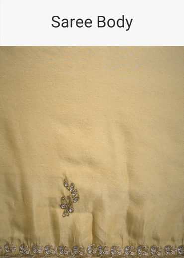 Gold Tissue Saree With Cutdana Embellished Border