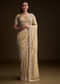 Gold Tissue Saree With Stone And Bead Embroidery