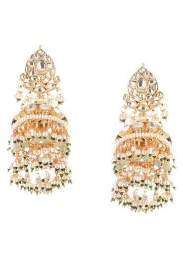 Gold Tone Choker Set With Kundan Work In Mix Metal