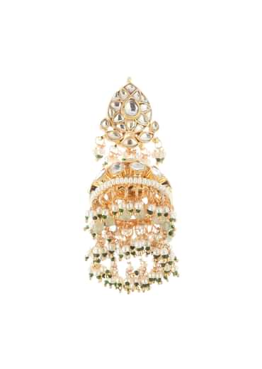 Gold Tone Choker Set With Kundan Work In Mix Metal