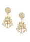 Gold Tone Kundan Necklace Set With Floral Pendant Drop