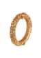 Gold Tone Temple Bangle With Carved Detail