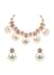 Gold Tone Temple Choker With Chandbali Earrings And Meenakari Detail