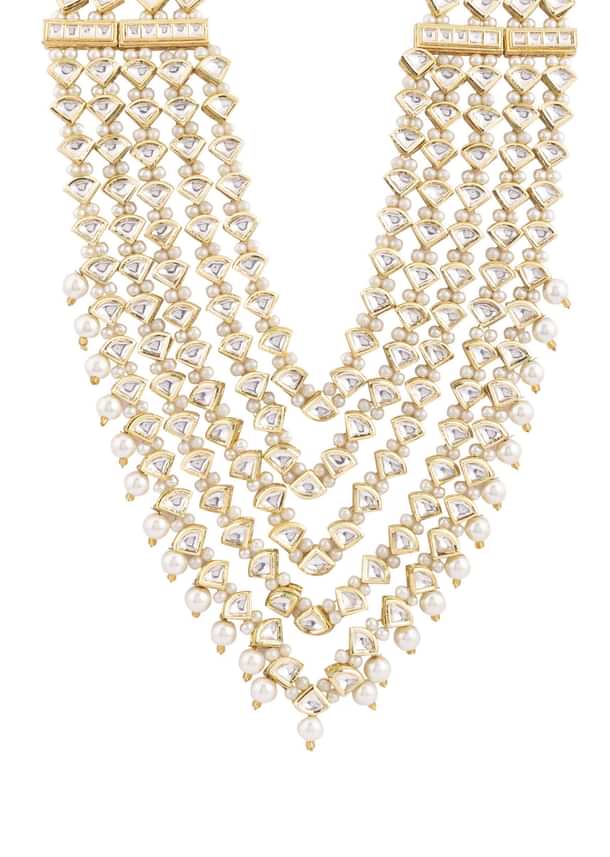 Gold Toned Multi Layered Kundan Mala