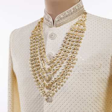 Gold Toned Multi Layered Kundan Mala