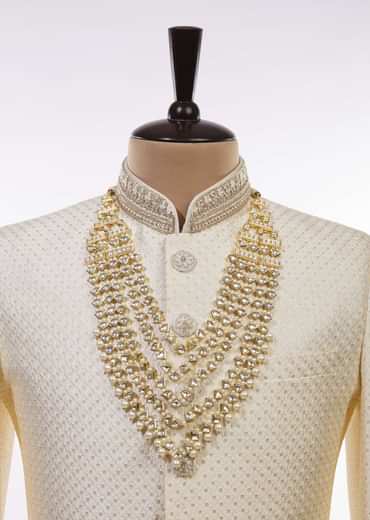 Gold Toned Multi Layered Kundan Mala