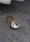 Gold Toned Victorian Polki Ring In Silver Alloy Plated With Rhodium
