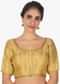 Golden brocaded blouse with golden lace border only on Kalki