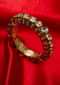 Golden metal coated polki kundan kada only on Kalki