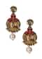 Golden Drop Earrings Crafted In Pink  Gemstones only on Kalki