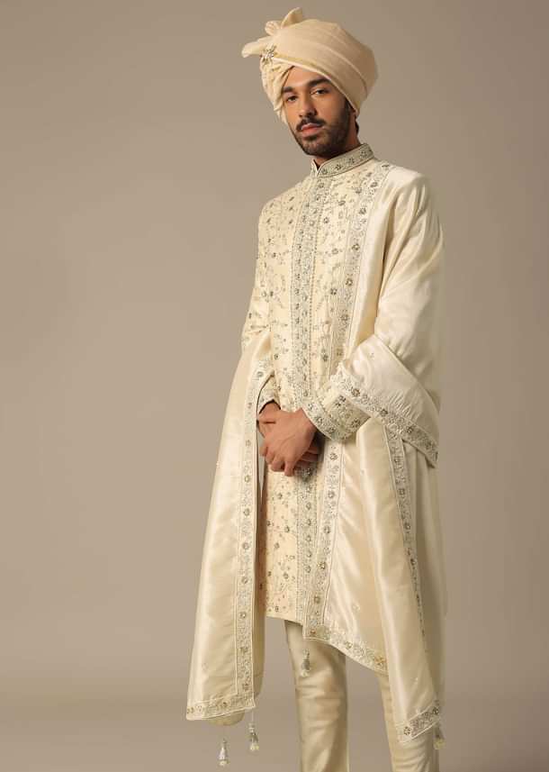 Golden Embroidery Sherwani Set