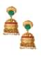 Golden Jhumkas Carved With Kundan And White Pearls only on Kalki