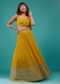 Chrome Yellow Embroidered Lehenga Set In Georgette