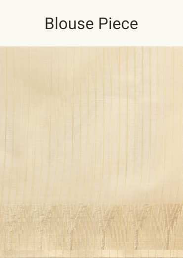 Golden Silk Saree With Exquisite Resham Thread Butti Work