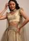 Golden Sleeveless Blouse In Satin Glam Gold With Ruffle Sleeve Frill