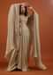 Mocha Brown Gown With A Pre-Pleated Dhoti Skirt And Royal Cape Sleeves - NOOR 2022