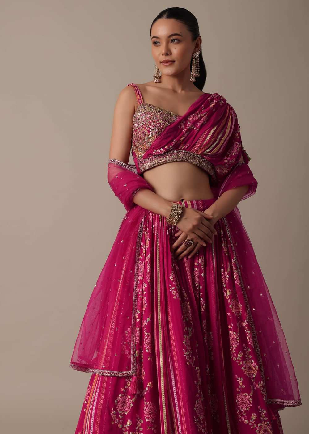 Graceful Pink Lehenga Set With Sequin Embroidery
