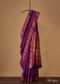 Grape Purple Maharashtrian Paithani Woven Saree In Katan Silk With Paithani Pallu And Unstitched Blouse