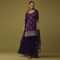 Grape Purple Organza Kurti And Sharara Set In Brocade Weave