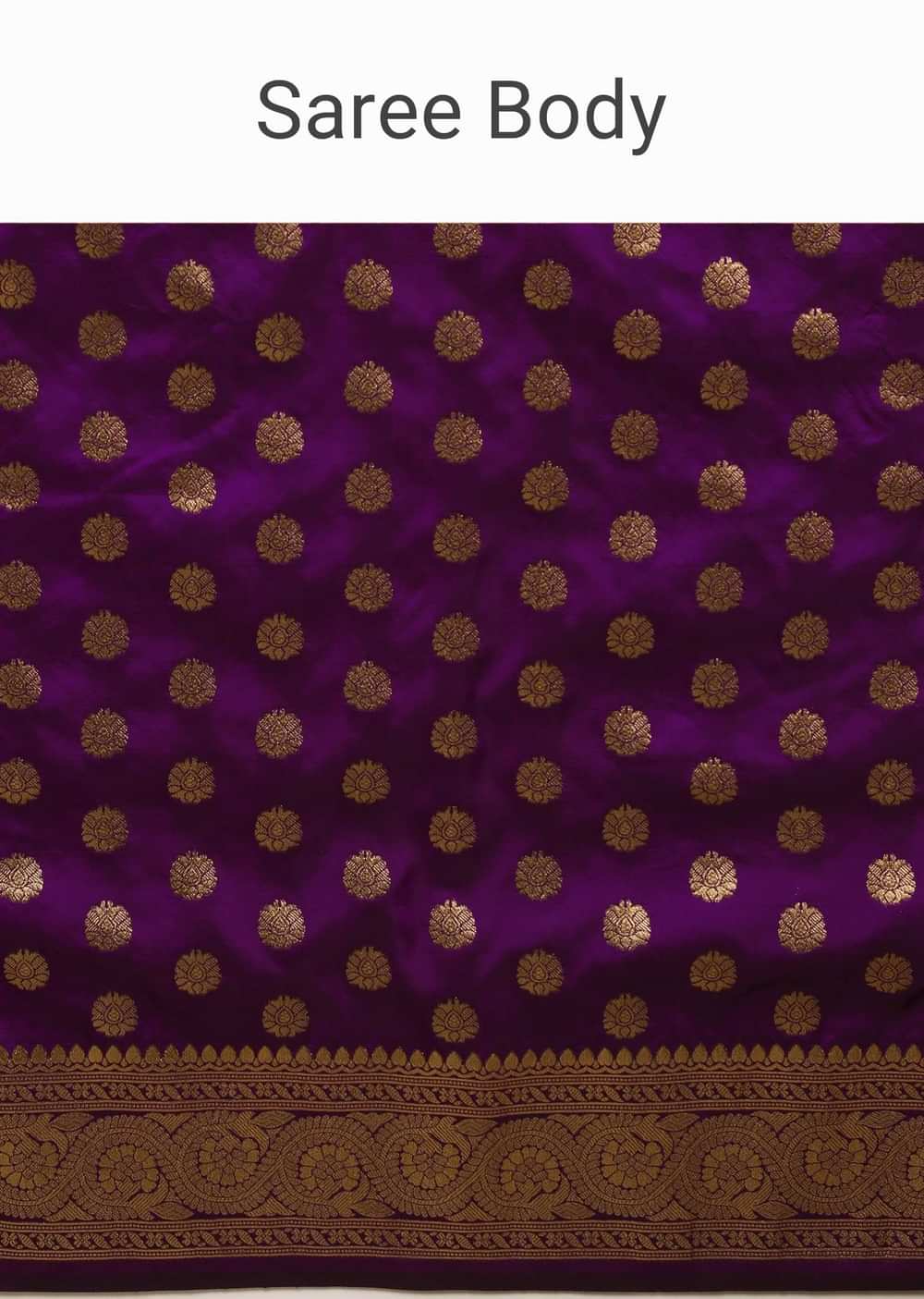 Grape Purple Saree In Art Handloom Silk With Woven Floral Buttis, Paisley Motifs On The Pallu And Unstitched Blouse