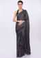 Graphite grey  half and half saree in satin and net only on kalki