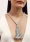 Gray And Silver Pearl Necklace With Pearl Tassel