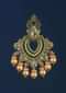 Green And Gold Plated Earrings In Ethnic Design With Stones And Pearls Online - Kalki Fashion