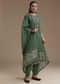 Green Chanderi Block Print Kurta Set