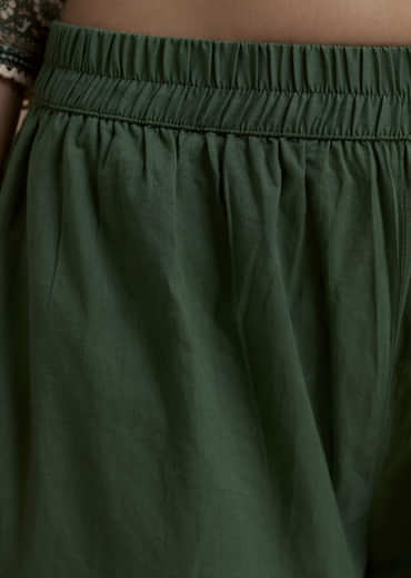 Green Chanderi Block Print Kurta Set