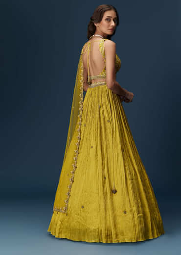 Green Embroidered Bridesmaid Lehenga With Dupatta