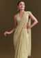 Green Georgette Saree With Kashmiri Bud Embroidery